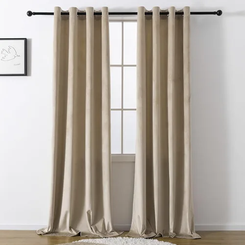 Vista 9 de VANASEE Cortinas de terciopelo gris oscuro para dormitorio, 63 pulgadas de largo, cortinas opacas para oscurecer la habitación, cortinas