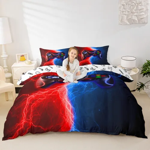 Vista 26 de Erosebridal Juego de ropa de cama con diseño de Feliz Navidad, adorable funda de edredón de muñeco de nieve tamaño individual para niños y niñas