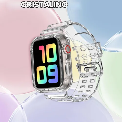 Vista 4 de DABAOZA Compatible for Clear Apple Watch Band 41mm 40mm 38mm ClearCrystal Transparente