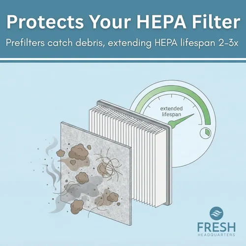 Vista 4 de Prefiltro de carbón activado prémium compatible con filtros de purificadores de aire Honeywell R, filtro de repuesto HEPA Prime, prefiltro Honeywell