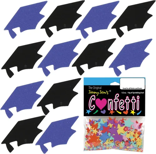 Vista 83 de Confetti Grad Cap Negro, Azul Marino Combo - 2 bolsas de media onza (1 oz)
