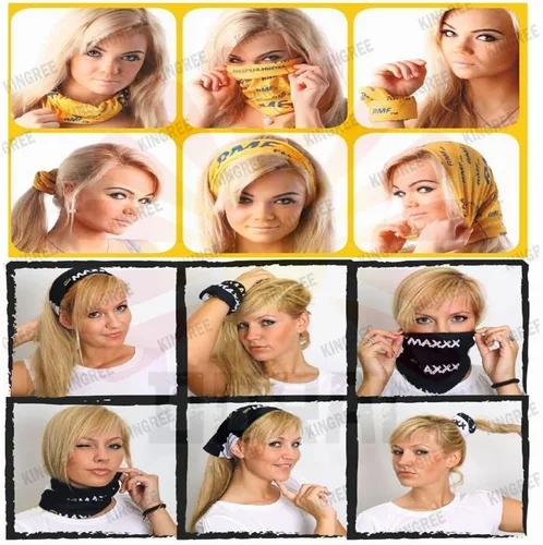Vista 4 de KINREE 9PCS Face Mask Bandanas Headband Head Wrap Scarf Neck Warmer Headwear Balaclava for for Dust Sun Wind