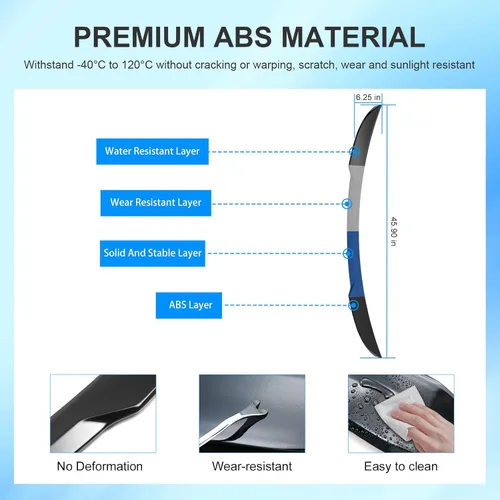 Vista 5 de SZYANG Alerón compatible con Honda Civic Hatchback 2022-2026, alerón de maletero con labio ABS, alerón de ala de repuesto para accesorios Honda