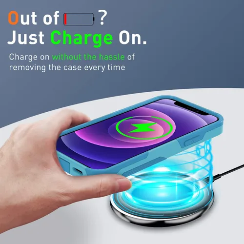 Vista 6 de Xmon Funda para iPhone 11, resistente y resistente con clip para cinturón, a prueba de golpes, protector de pantalla de vidrio templado + protector