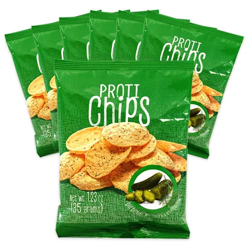 Vista 10 de ProtiFit Chips de proteína para barbacoa, 0.53 oz de proteína, 0.14 oz de carbohidratos netos, bajas en calorías, 1.31 oz (paquete de 7)