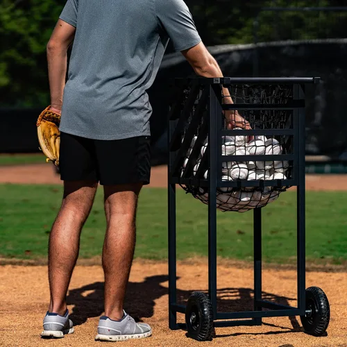 Vista 6 de Murray Sporting Goods Carrito de práctica de béisbol y sóftbol - Carrito de pelota resistente con ruedas, portador de bolas de gran capacidad