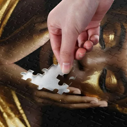 Vista 4 de Golden African Women Jigsaw Puzzles 500 Pieces for Adults with Mesh Storage Bag 2012187