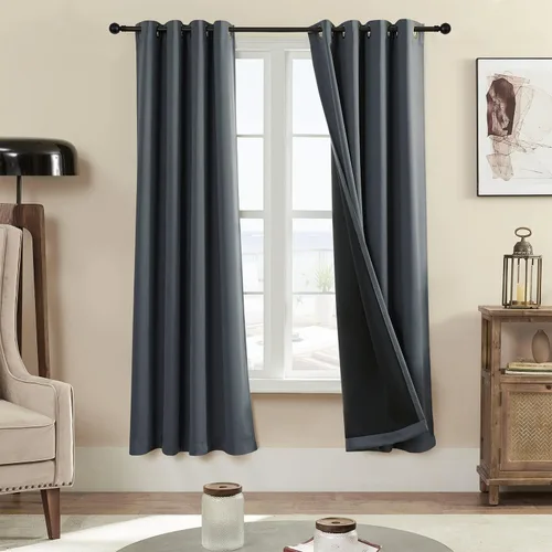 Vista 76 de Rutterllow - Cortinas 100% opacas, paneles de cortina con ojales, aislamiento térmico y bloqueo de luz para habitación y sala de estar