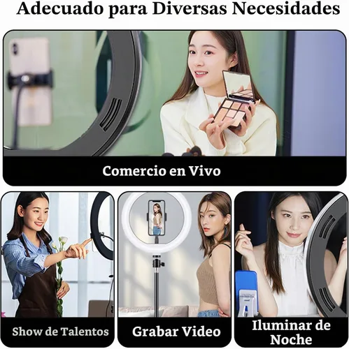Vista 7 de Anillo de luz para selfie con 3 modos de luz y 10 niveles de brillo alimentado por USB, mini luz de relleno LED para YouTube/TIK