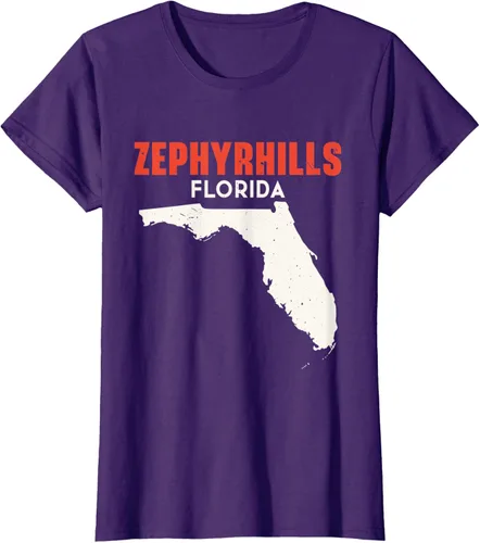 Vista 8 de Zephyrhills Florida USA State America Travel Floridian T-Shirt, Negro