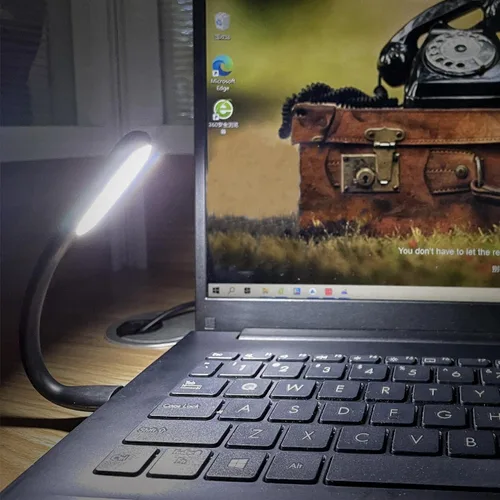 Vista 4 de Lámpara LED USB flexible, mini, portátil, para noche, compatible con banco de energía, laptop, portátil, lectura, teclado de ordenador, luz