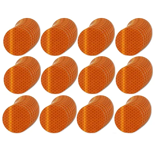 Vista 64 de Pegatinas reflectantes 1 pulgada de diámetro Redondas Reflectoras, Cinta adhesiva impermeable al aire libre de alta visibilidad (80 piezas)