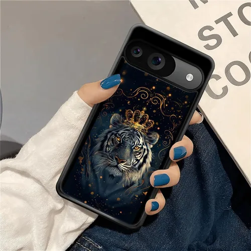 Vista 728 de Compatible con Google Pixel 4A 5G Mobile Case Creative Acrylic Panel trasero Silicona Protección Grip especialmente diseñado para Google Pixel 4A 5G