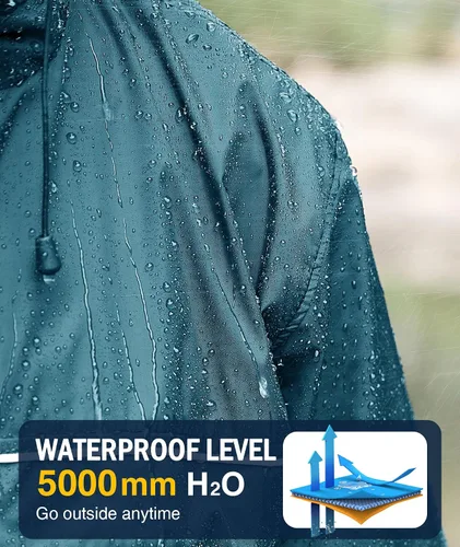 Vista 49 de SWISSWELL Chaqueta impermeable para hombre, rompevientos, ligera con capucha para uso diario casual
