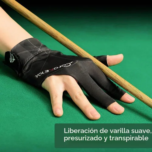 Vista 2 de Guantes de billar para mano derecha, guantes de billar de 3 dedos, guantes de billar para taco de piscina, guantes de billar transpirables de secado