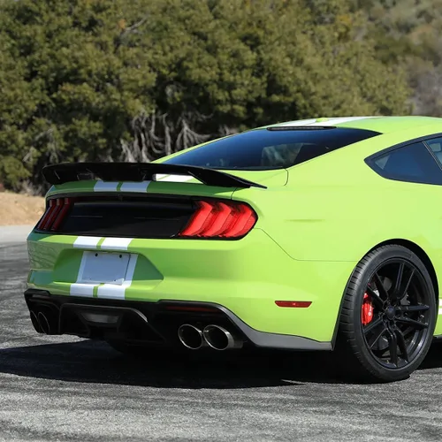 Vista 2 de Spec-D Tuning Alerón trasero de maletero ABS estilo GT500 negro mate para modelos Ford Mustang 2015-2022