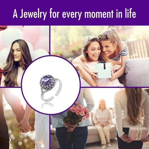 Vista 49 de 925 Sterling Silver Gemstone Rings for Women - Anniversary Rings for Women - Sterling Silver Rings for Women - Dainty Sterling Silver Rings