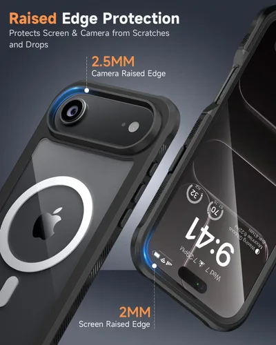 Vista 7 de seacosmo Funda para iPhone Air, Parachoques de Cuerpo Completo con Pantalla de Vidrio Templado 9H Integrada y Protector de Lente de Cámara