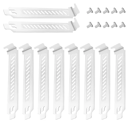 Vista 10 de Cubierta de ranura PCI con tornillos para accesorios de carcasa de computadora de PC, cubiertas de ranura PCI de acero duro, soporte de filtro