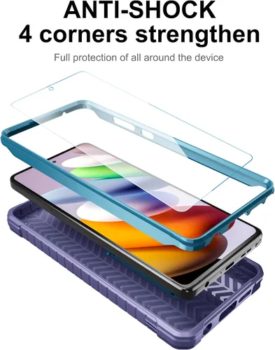 Vista 3 de Funda para Moto G Stylus 5G 2024 con protector de pantalla de vidrio, grado militar, a prueba de golpes, con protección de lente y soporte