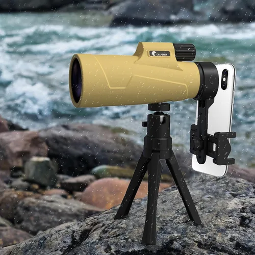 Vista 3 de Telescopio monocular de 12 x 50 de alta potencia para adultos, monocular HD con zoom compacto con adaptador para teléfono inteligente y trípode