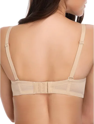 Vista 4 de Wingslove Sujetador de figura completa sin tirantes para mujer, con varillas, contorno multisentido, talla grande, alfombra roja