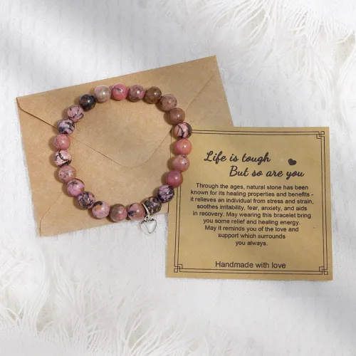 Vista 5 de Regalos para mujeres, pulsera curativa de piedra natural, regalos inspiradores para mujeres, adolescentes y niñas