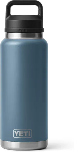 Vista 37 de YETI Rambler - Botella de 36 onzas, aislada al vacío, a prueba de fugas, de acero inoxidable con tapón para sorbos Aislamiento al vacío Azul marino