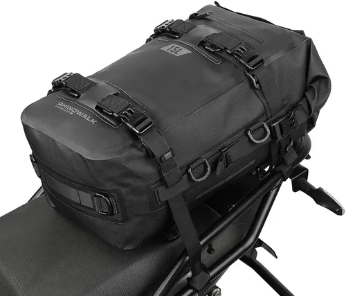 Vista 9 de Rhinowalk Bolsa de parachoques delantero de motocicleta, bolsa de cola, bolsa lateral de motocicleta de 6 L, bolsa de sillín completa impermeable