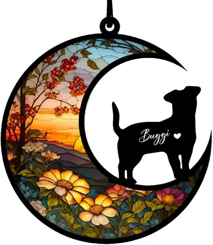 Vista 36 de Atrapasoles conmemorativos personalizados para perros Akita, nombre de perro personalizado, adorno de pérdida de perro, regalo para amantes