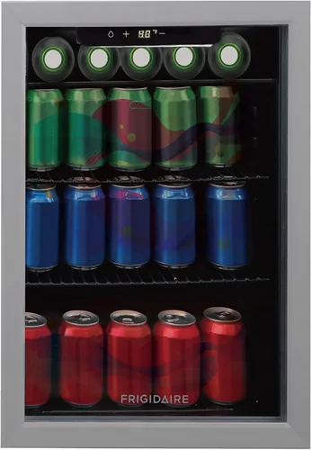 Vista 16 de Frigidaire EFMIS9O00, refrigerador de bebidas con puerta de vidrio, mini refrigerador compacto con control digital de temperatura que se adapta a 88
