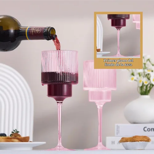Vista 5 de Lueumxc Copas de vino de plástico – Copas de vino acrílicas de 12 onzas, Origami irrompible, vasos de cóctel de plástico transparente, reciclables