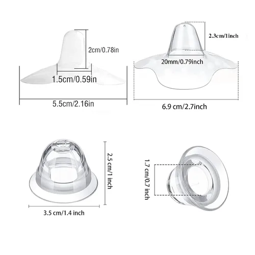 Vista 5 de 12 piezas de cubierta de pezón para lactancia, corrector de pezón invertido de silicona, con estuche de transporte transparente, extensor de pezón