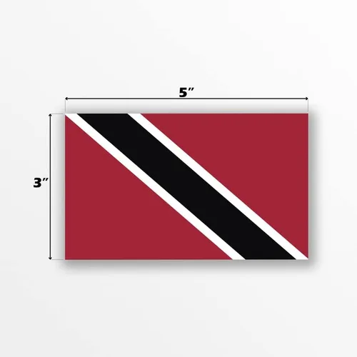 Vista 2 de Adhesivo adhesivo de la bandera de Trinidad, paquete de 2, 5 x 3 pulgadas, vinilo de alta calidad AW553