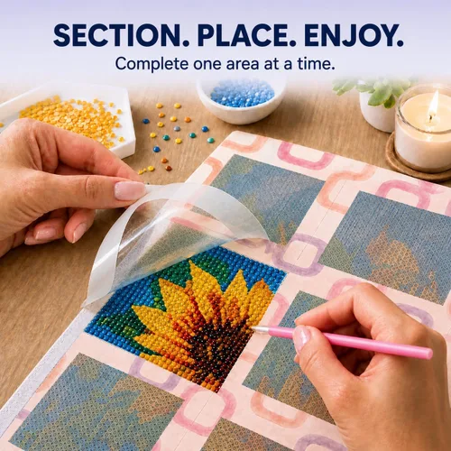 Vista 4 de 30 PCS Reusable Diamond Painting Release Paper Premium Frame Film Paper Watercolor Dots - Pink & Sky Blue