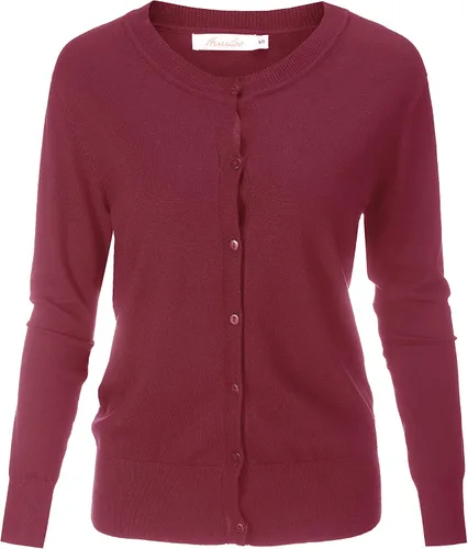 Vista 5 de Women's Crew Neck Button Down Long Sleeve Cardigan Sweater