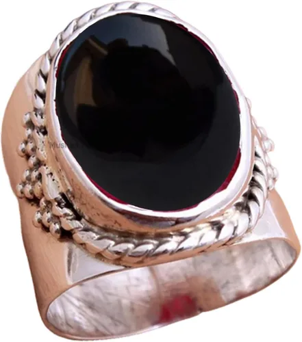Vista 5 de Anillo de plata de ley 925 con piedras preciosas ovaladas auténticas, hecho a mano, hermoso regalo de Navidad para ella