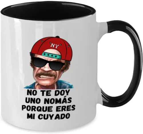 Vista 2 de Regalo para cuyado taza de café 2 colores negro y blanco no te doy una nomas