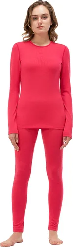 Vista 4 de Conjunto de ropa interior 100 % lana merino para mujer, Deep Red-6.53oz, S