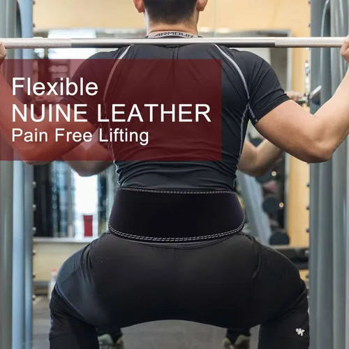Vista 7 de Cinturón de Levantamiento de Pesas con Soporte Lumbar para la Espalda, Entrenamiento de Fuerza, Fitness, Entrenamiento en Casa, Gimnasio
