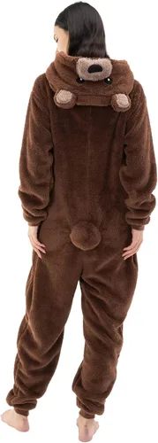 Vista 3 de COSUSKET Snug Fit Unisex Adult Onesie Pajamas, Flannel Cosplay Animal One Piece Halloween Costume Sleepwear Homewear