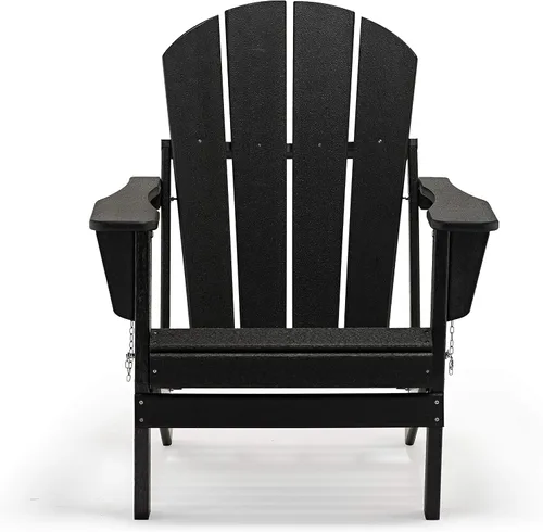 Vista 10 de WestinTrends Malibu Outdoor Patio HDPE Silla plegable de polietileno Negro
