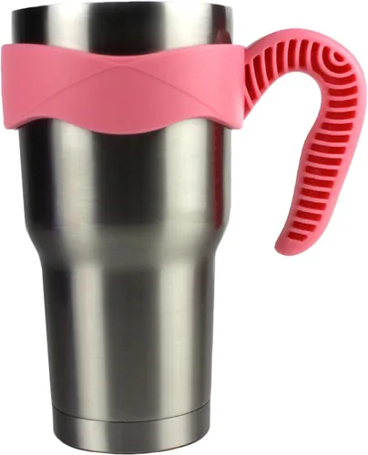 Vista 2 de 2 piezas de mango de vaso rosa de 20 onzas, soporte para vaso compatible con Ozark Trail, YETI, RTIC, taza de viaje, SIC, Rambler