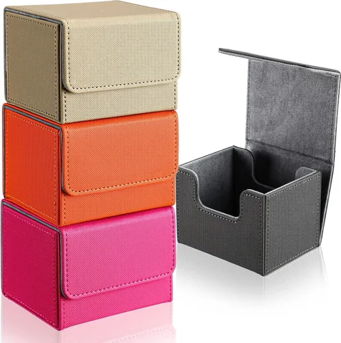 Vista 14 de Yookeer 4 Piezas Cajas de Cartas de Cubierta de Cuero Caja de Juego de Cartas para Caja de Cartas Coleccionables Compatible con MTG Commander