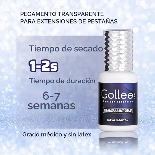 Vista 5 de Pegamento de extensiones de pestañas transparente para extensiones de pestañas, (0.17 onzas líquidas/0.2 fl oz), 1-2 S, secado rápido/retención 6
