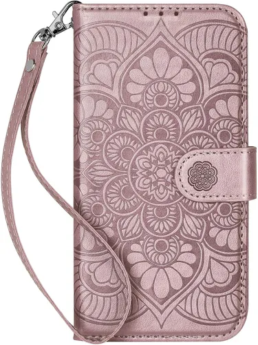 Vista 11 de Funda tipo cartera para iPhone 13 Mini, bloqueo RFID, funda protectora de piel sintética con ranura para tarjetas, bolsillo para efectivo