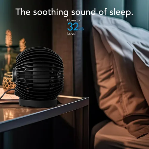 Vista 5 de Ventilador personal ajustable Vornado SPHERE, funcionamiento silencioso, flujo de aire de enfriamiento dirigido, 2 ajustes de velocidad, control