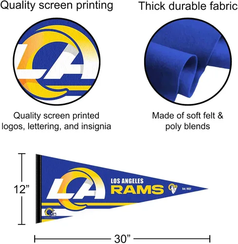 Vista 2 de Bandera de banderín de Los Angeles Rams