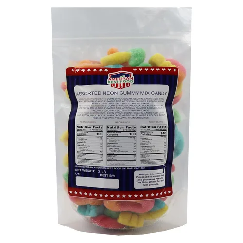Vista 3 de Surtido de gomitas de neón ácidas, gomitas de neón brillantes con sabor a fruta (2 libras)