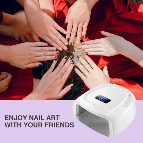 Vista 7 de Lámpara de uñas LED UV inalámbrica, secadora de uñas recargable de 60 W, luz de curado de esmalte de uñas para manicura con sensor automático y 4